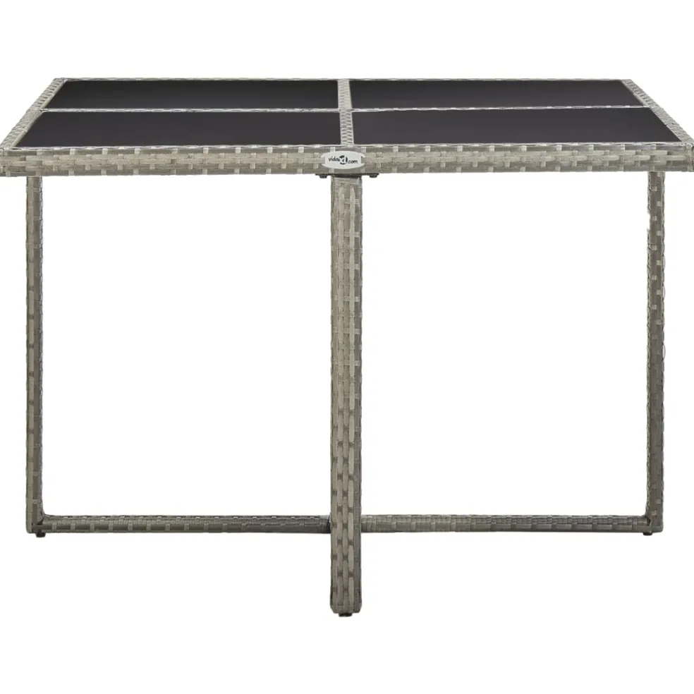 vidaXL 9-delige Tuinset met kussens poly rattan grijs