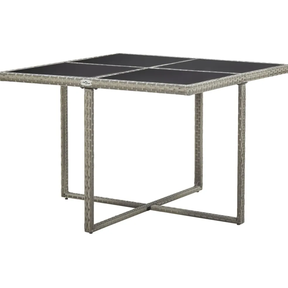 vidaXL 9-delige Tuinset met kussens poly rattan grijs