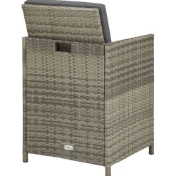 vidaXL 9-delige Tuinset met kussens poly rattan grijs