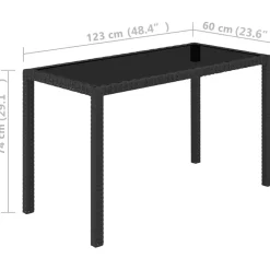 vidaXL 5-delige Tuinset met kussens poly rattan zwart