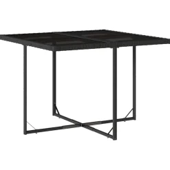 vidaXL 5-delige Tuinset met kussens poly rattan zwart