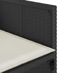 vidaXL 5-delige Tuinset met kussens poly rattan zwart