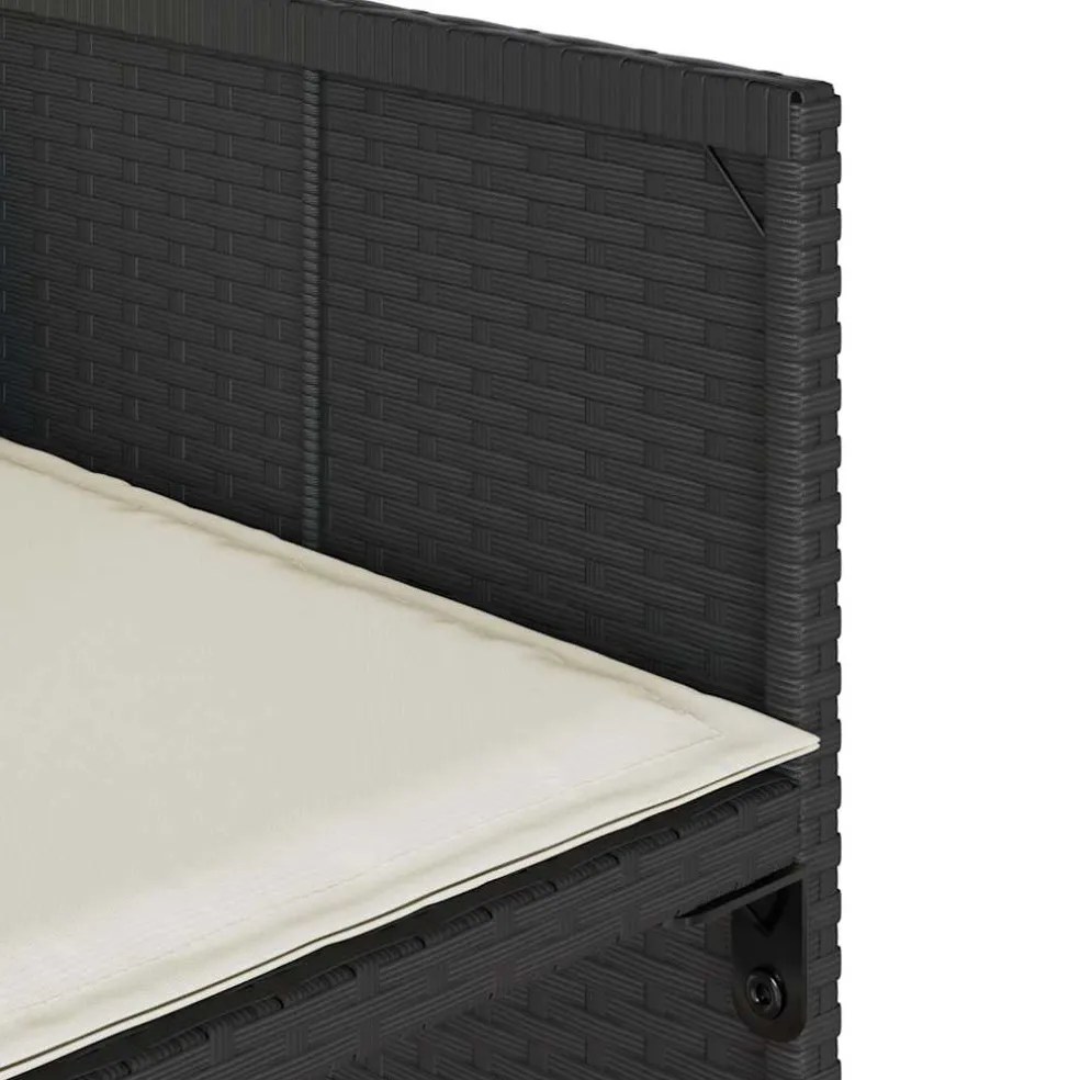 vidaXL 5-delige Tuinset met kussens poly rattan zwart
