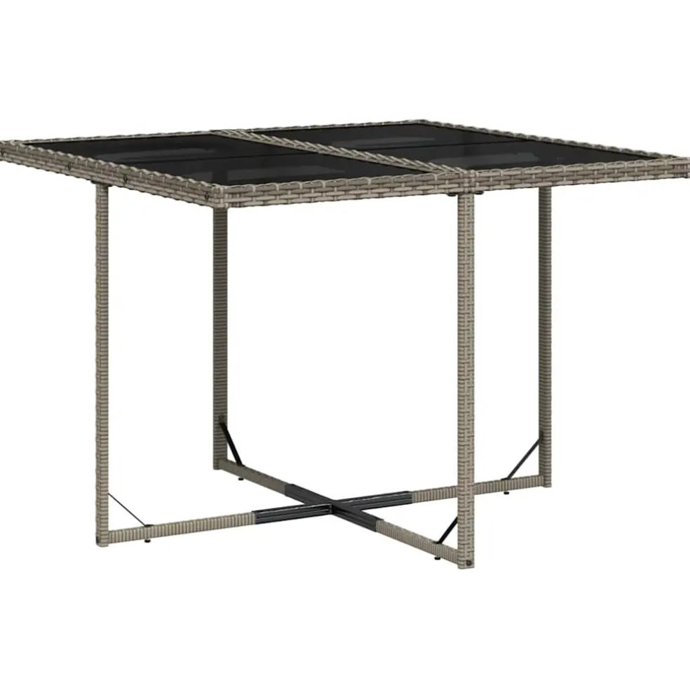 vidaXL 5-delige Tuinset met kussens poly rattan grijs