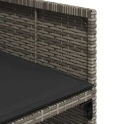 vidaXL 5-delige Tuinset met kussens poly rattan grijs