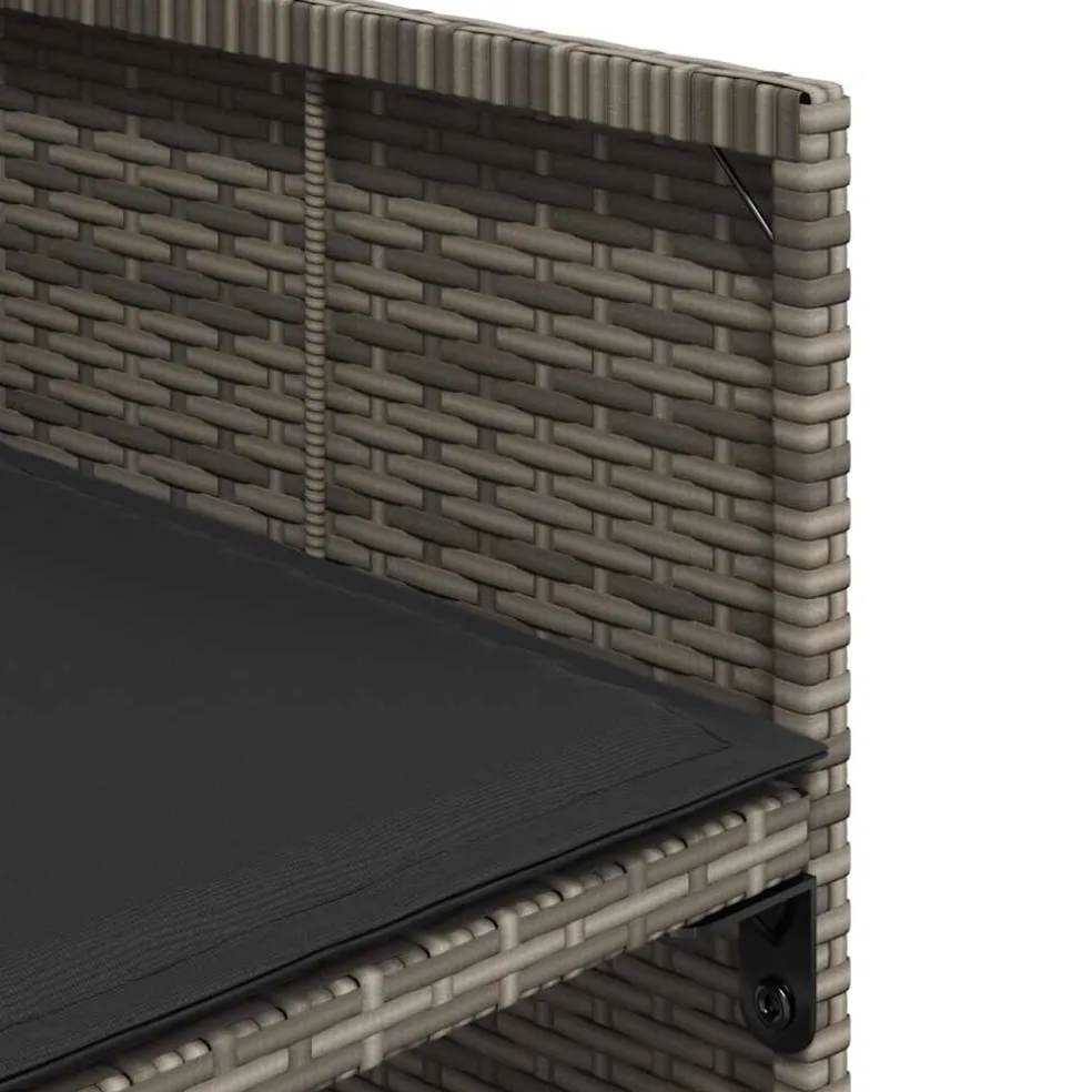 vidaXL 5-delige Tuinset met kussens poly rattan grijs