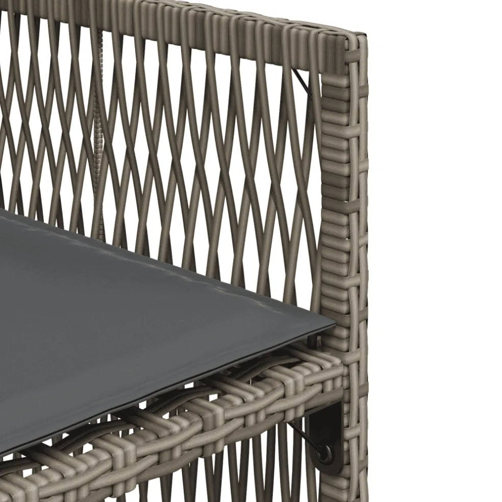 vidaXL 5-delige Tuinset met kussens poly rattan grijs