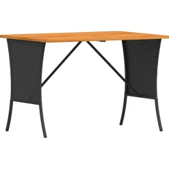 vidaXL 4-delige Tuinset met kussens poly rattan zwart