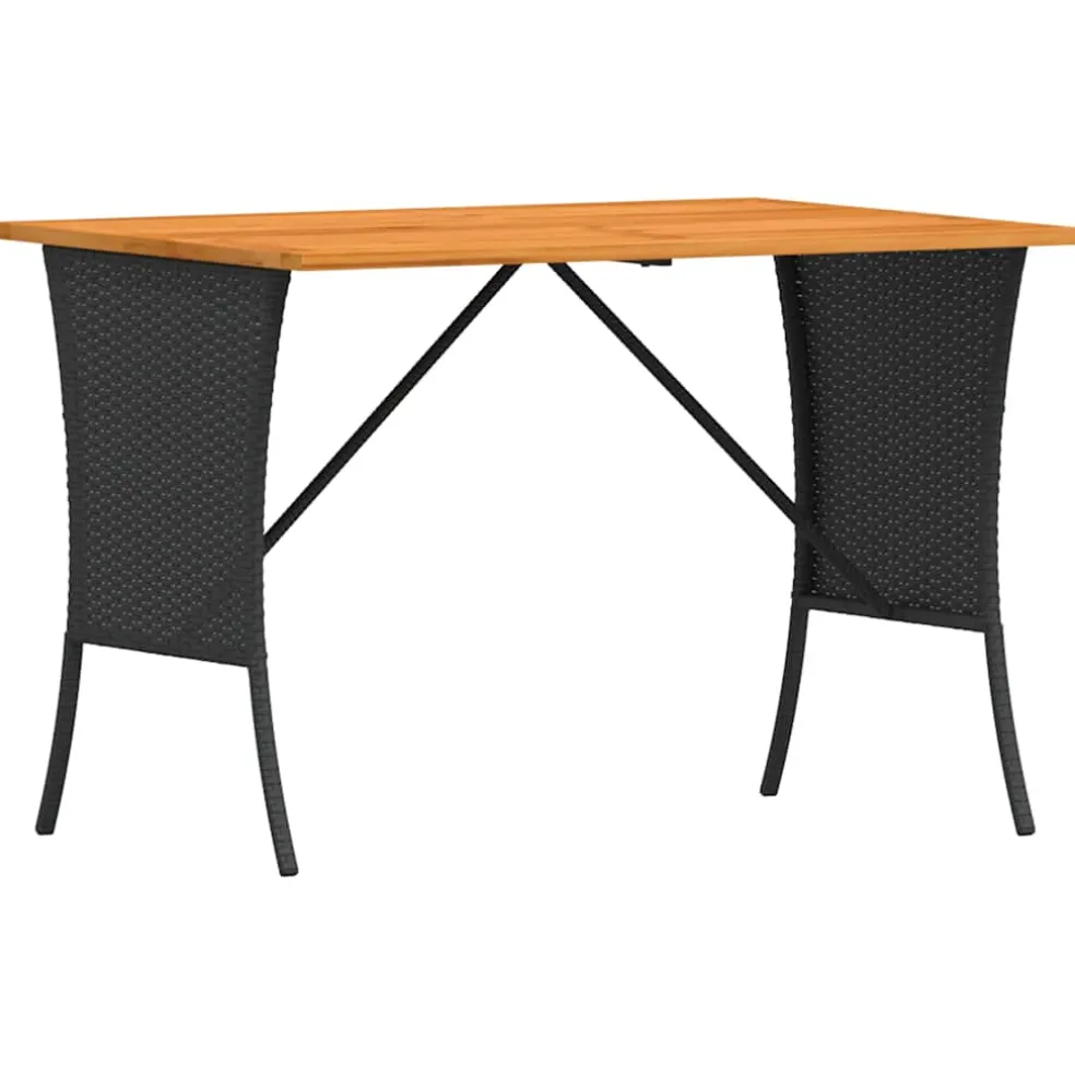 vidaXL 4-delige Tuinset met kussens poly rattan zwart