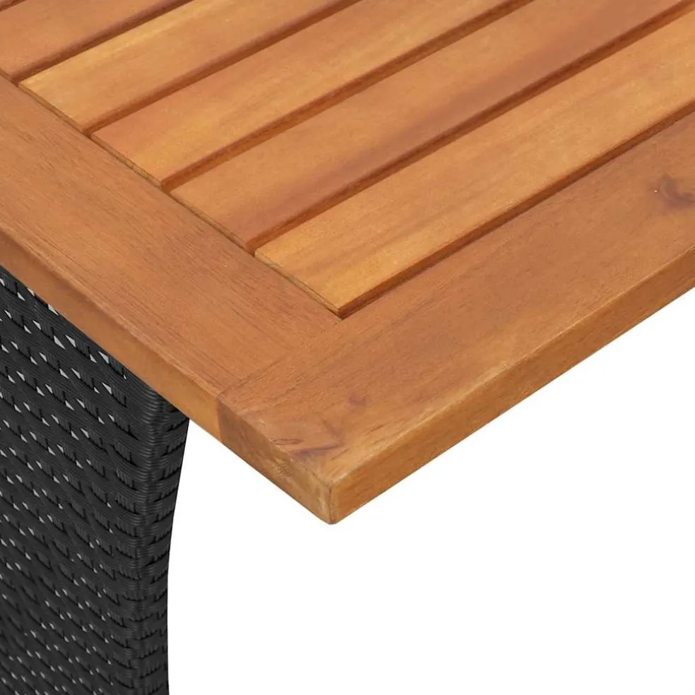 vidaXL 4-delige Tuinset met kussens poly rattan zwart