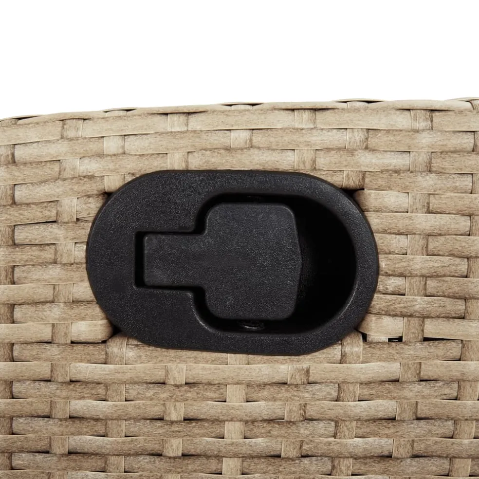 vidaXL 7-delige Tuinset met kussens poly rattan beige