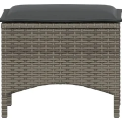 vidaXL 3-delige Tuinset met kussens poly rattan grijs