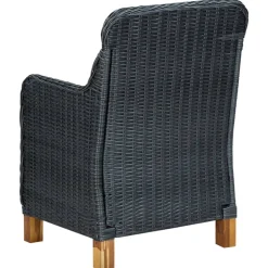 vidaXL 9-delige Tuinset met kussens poly rattan donkergrijs