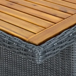 vidaXL 9-delige Tuinset met kussens poly rattan donkergrijs