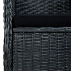 vidaXL 9-delige Tuinset met kussens poly rattan donkergrijs