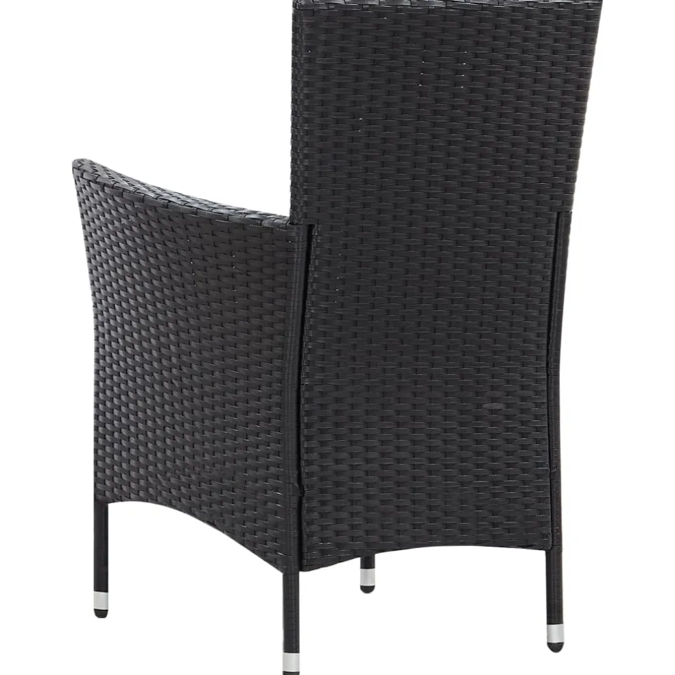 vidaXL 9-delige Tuinset poly rattan zwart