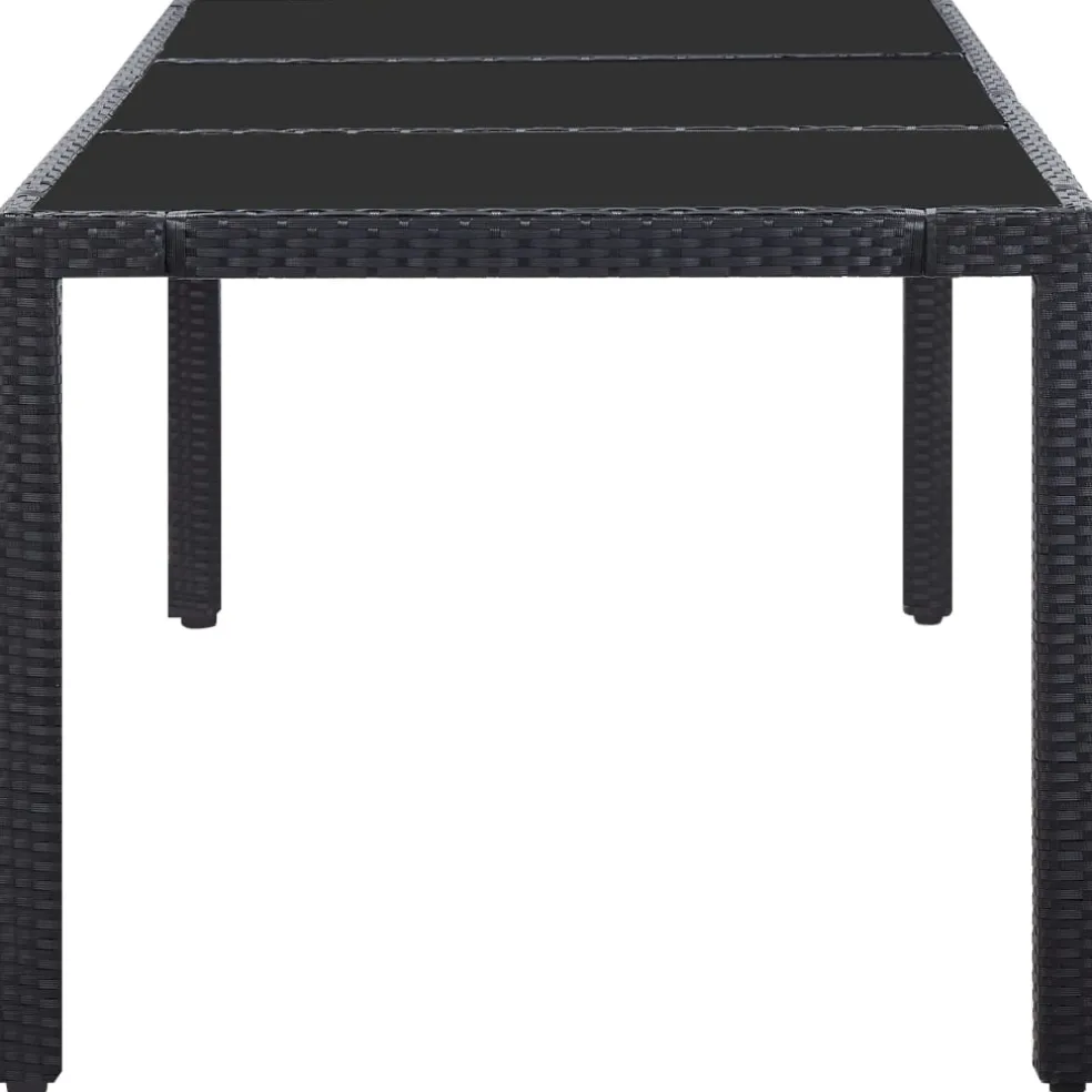 vidaXL 9-delige Tuinset poly rattan zwart
