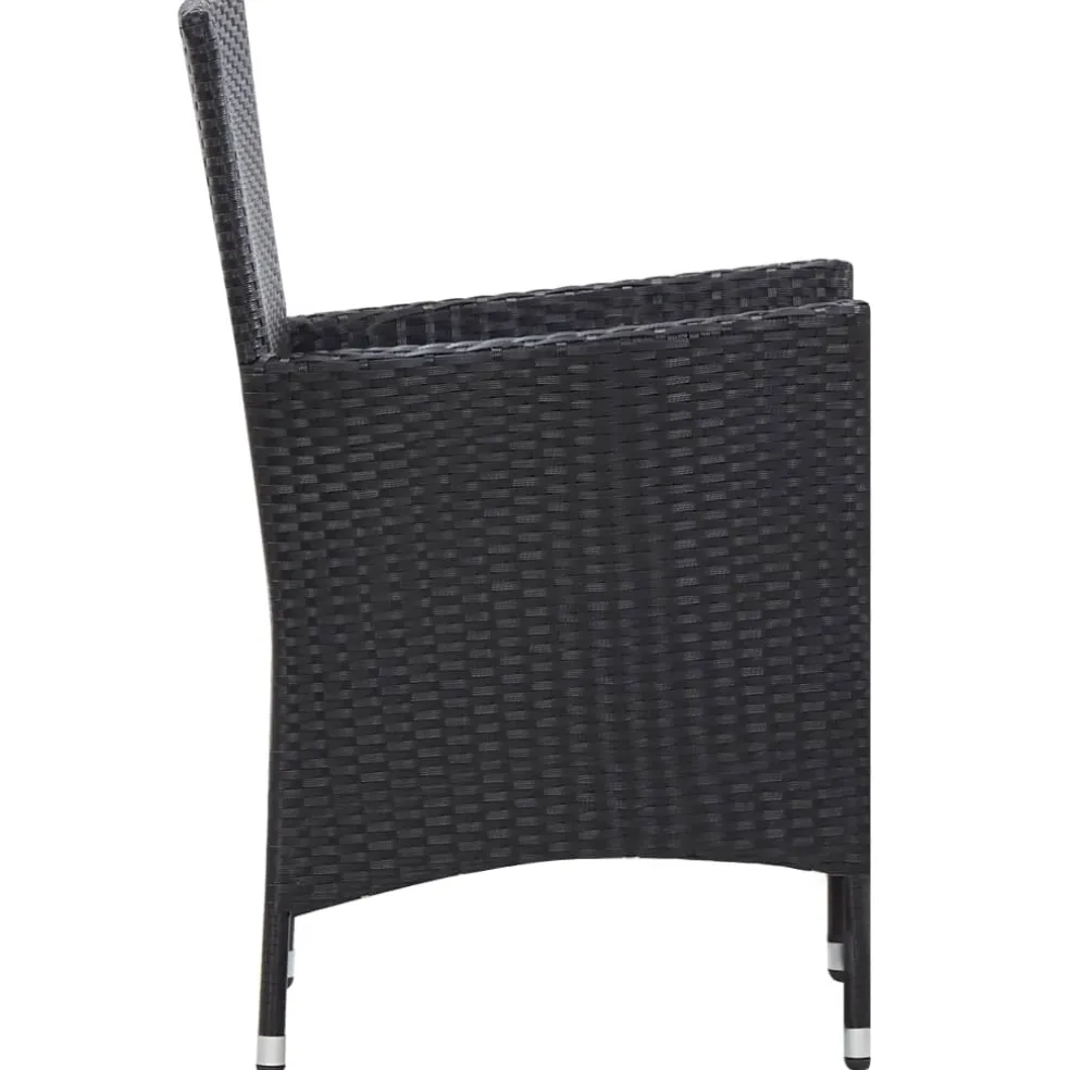 vidaXL 9-delige Tuinset poly rattan zwart