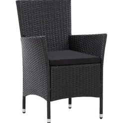 vidaXL 9-delige Tuinset poly rattan zwart