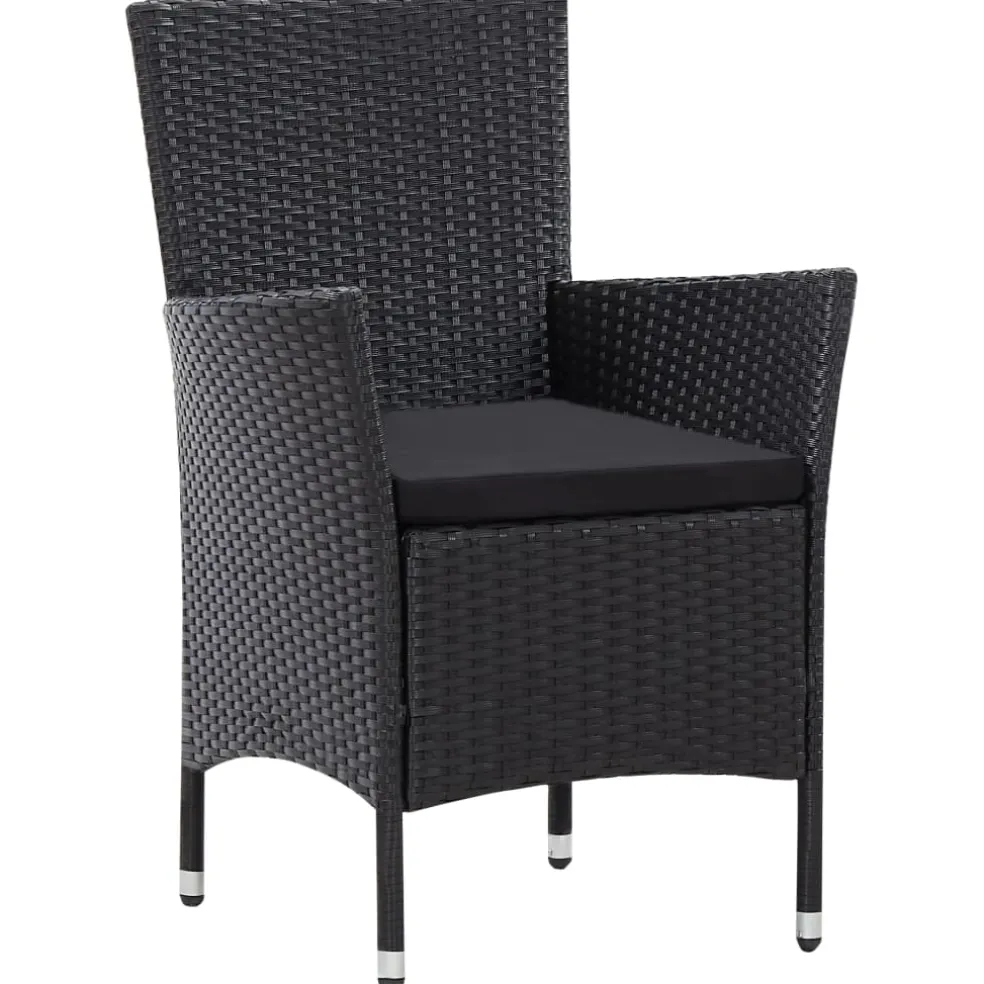 vidaXL 9-delige Tuinset poly rattan zwart