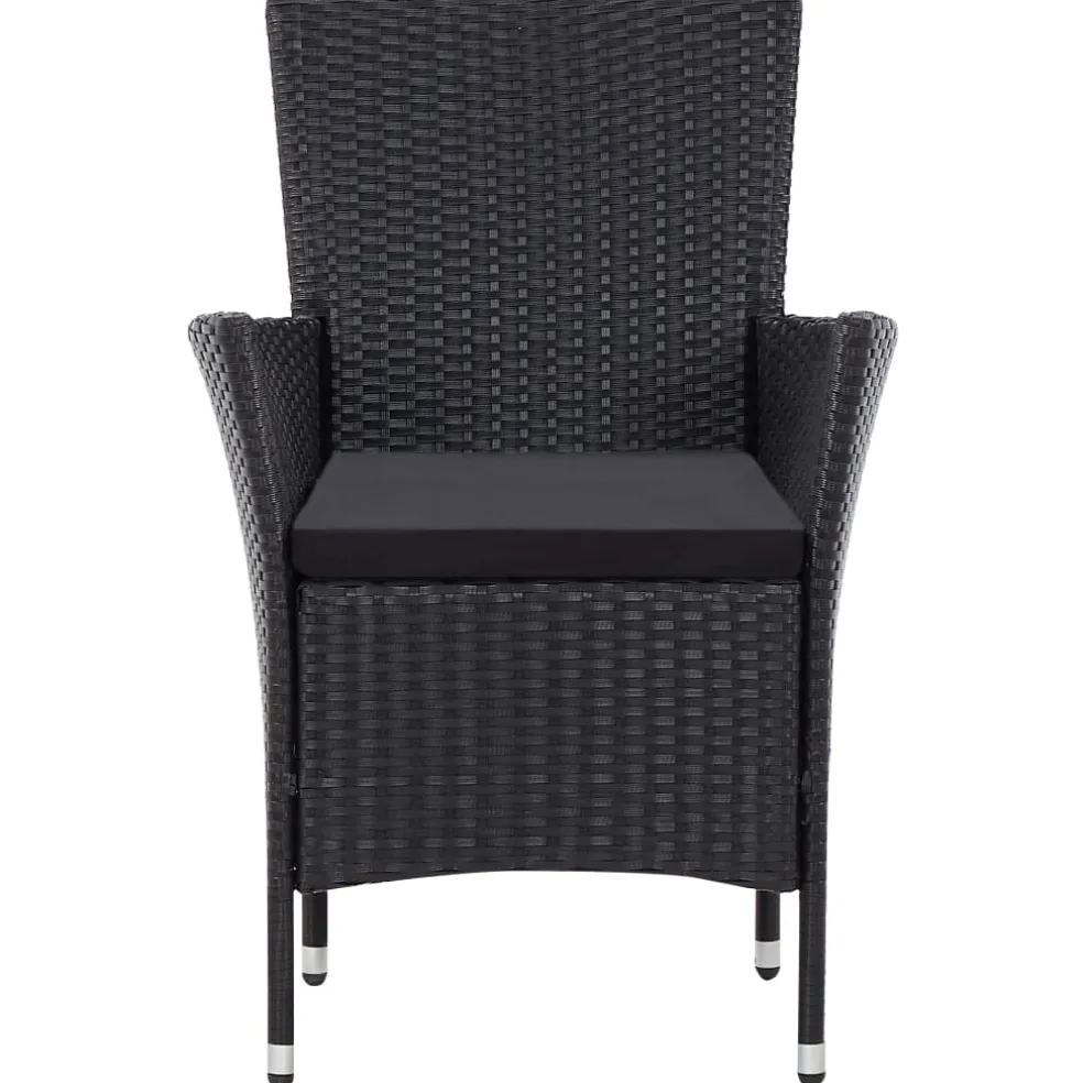 vidaXL 9-delige Tuinset poly rattan zwart
