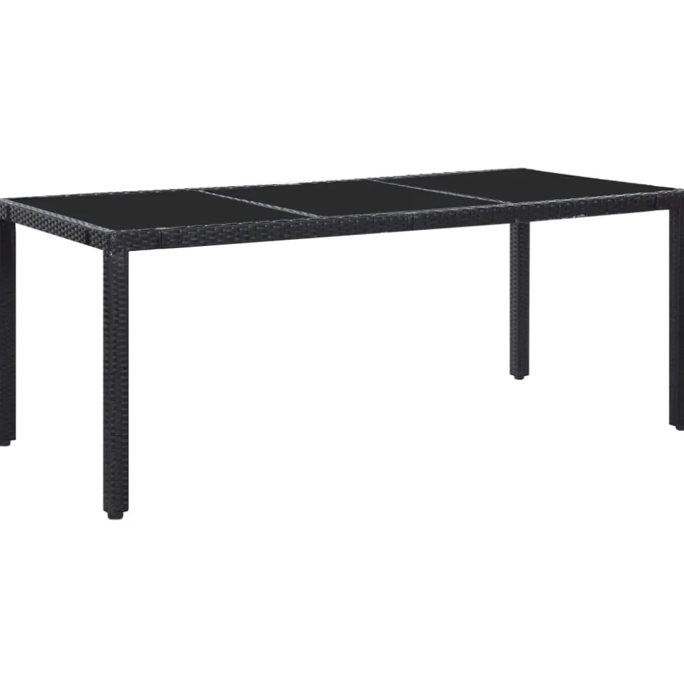vidaXL 9-delige Tuinset poly rattan zwart
