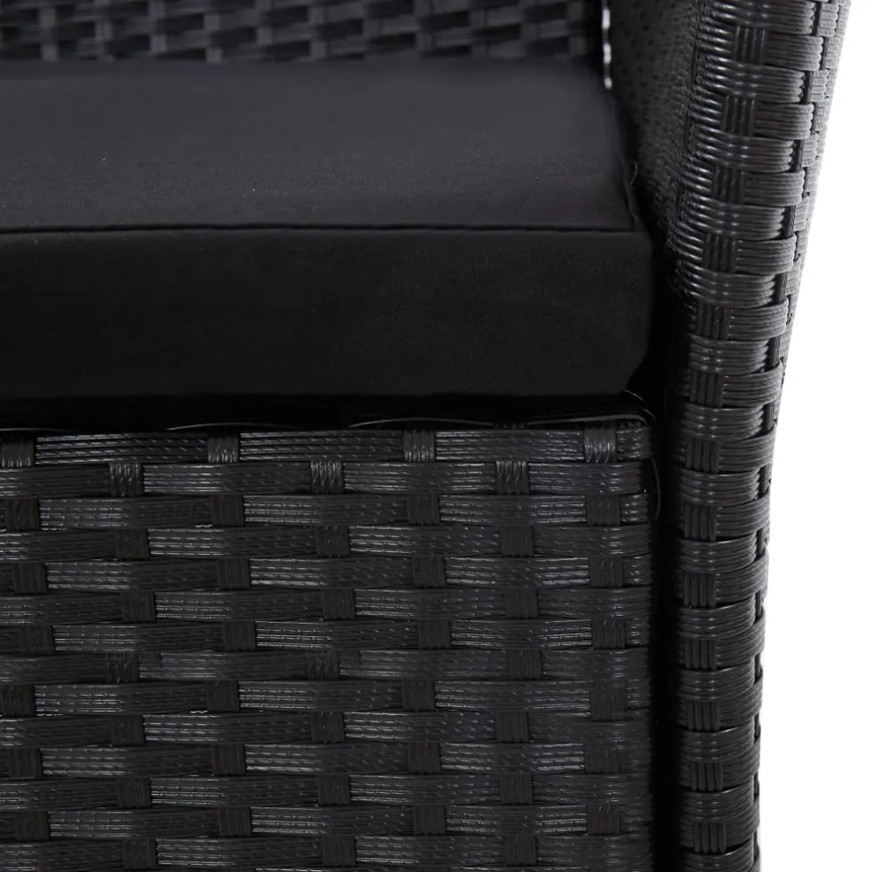 vidaXL 9-delige Tuinset poly rattan zwart