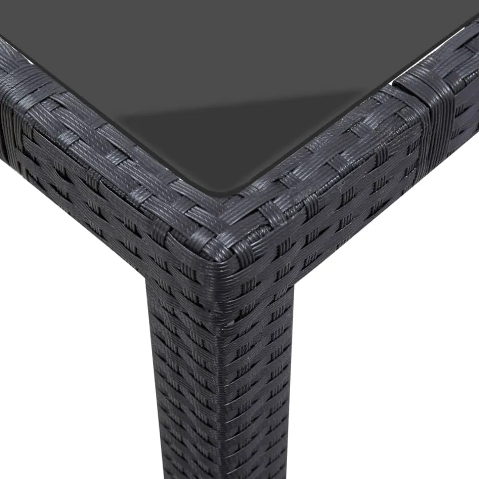 vidaXL 9-delige Tuinset poly rattan zwart