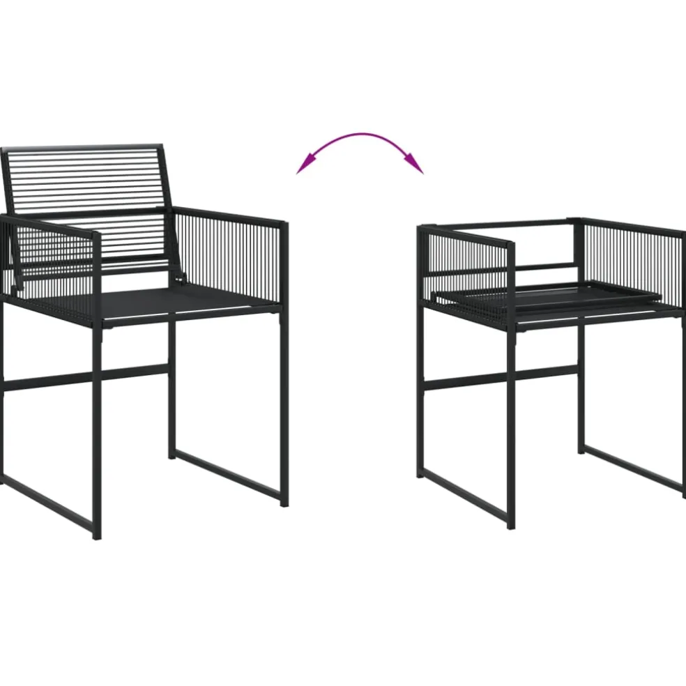 vidaXL 5-delige Tuinset poly rattan zwart