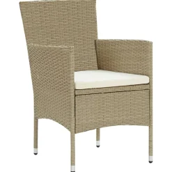 vidaXL 7-delige Tuinset poly rattan beige