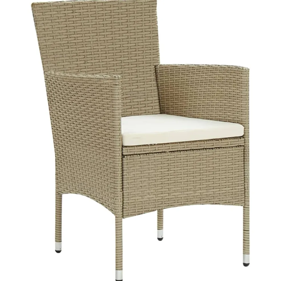 vidaXL 7-delige Tuinset poly rattan beige
