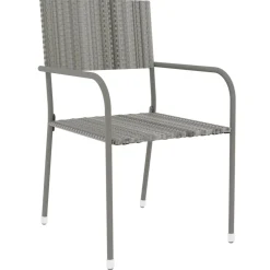 vidaXL 3-delige Tuinset poly rattan grijs