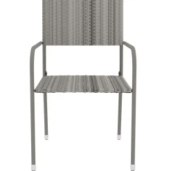 vidaXL 3-delige Tuinset poly rattan grijs