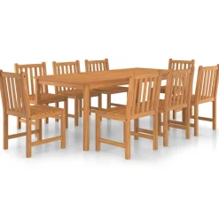 vidaXL 9-delige tuinset 200x100 cm massief teakhout