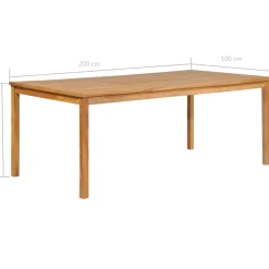vidaXL 9-delige tuinset 200x100 cm massief teakhout
