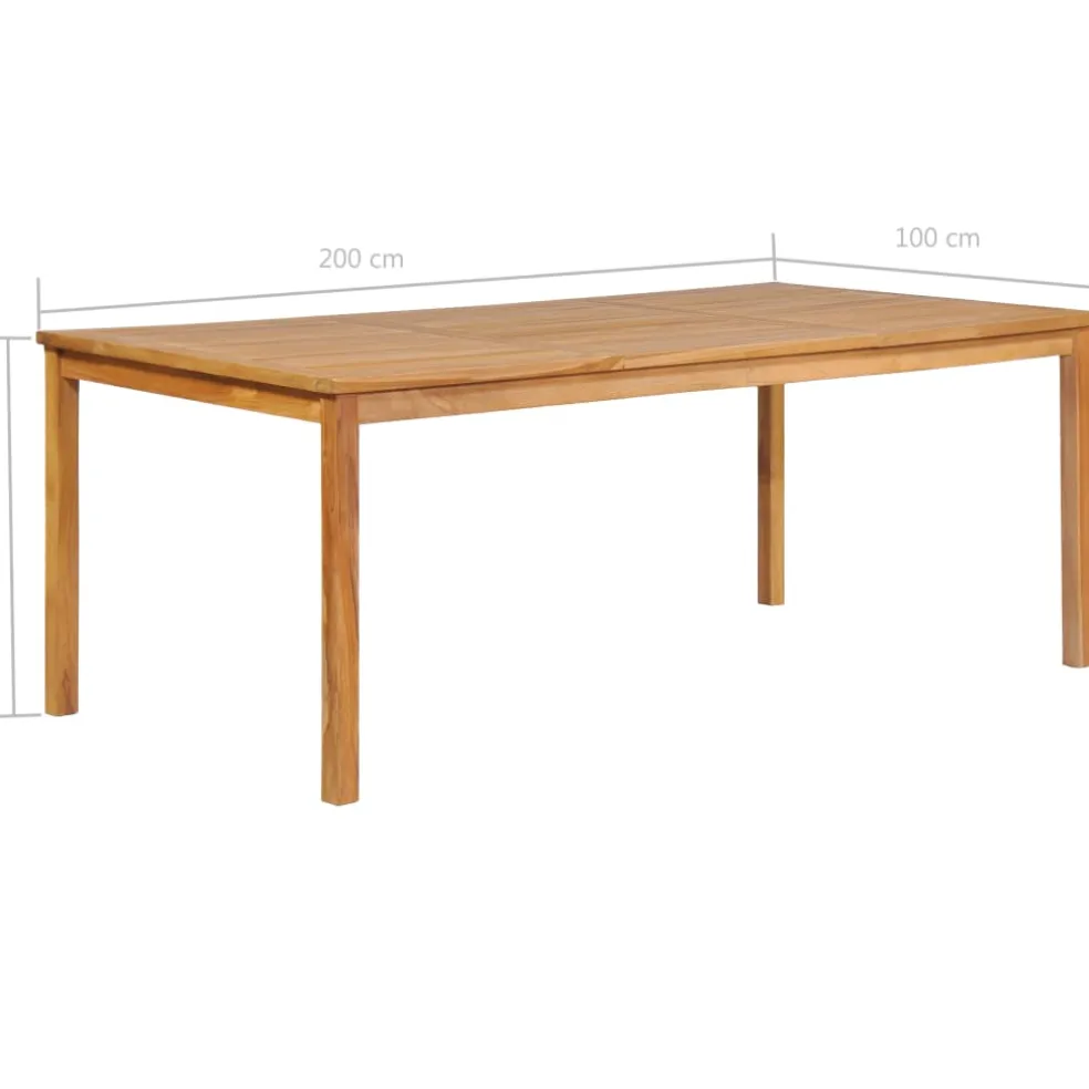 vidaXL 9-delige tuinset 200x100 cm massief teakhout
