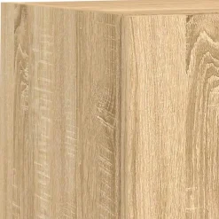 vidaXL 6-delige Tv-wandmeubelset met LED bewerkt hout sonoma eiken