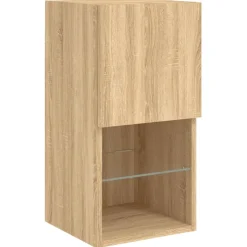 vidaXL 6-delige Tv-wandmeubelset met LED bewerkt hout sonoma eiken
