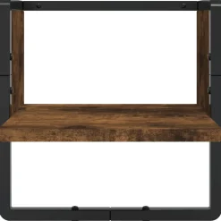 vidaXL 4-delige Wandschappenset met stangen bewerkt hout gerookt eiken