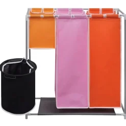 vidaXL 3-delige Wassorteerder met wasmand