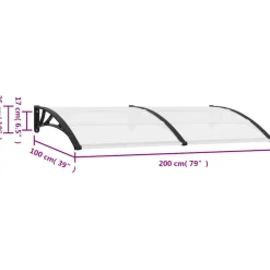 vidaXL Deurluifel 200x100 cm PC zwart