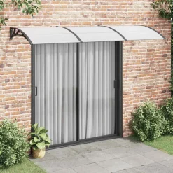 vidaXL Deurluifel 300x75 cm polycarbonaat zwart en transparant