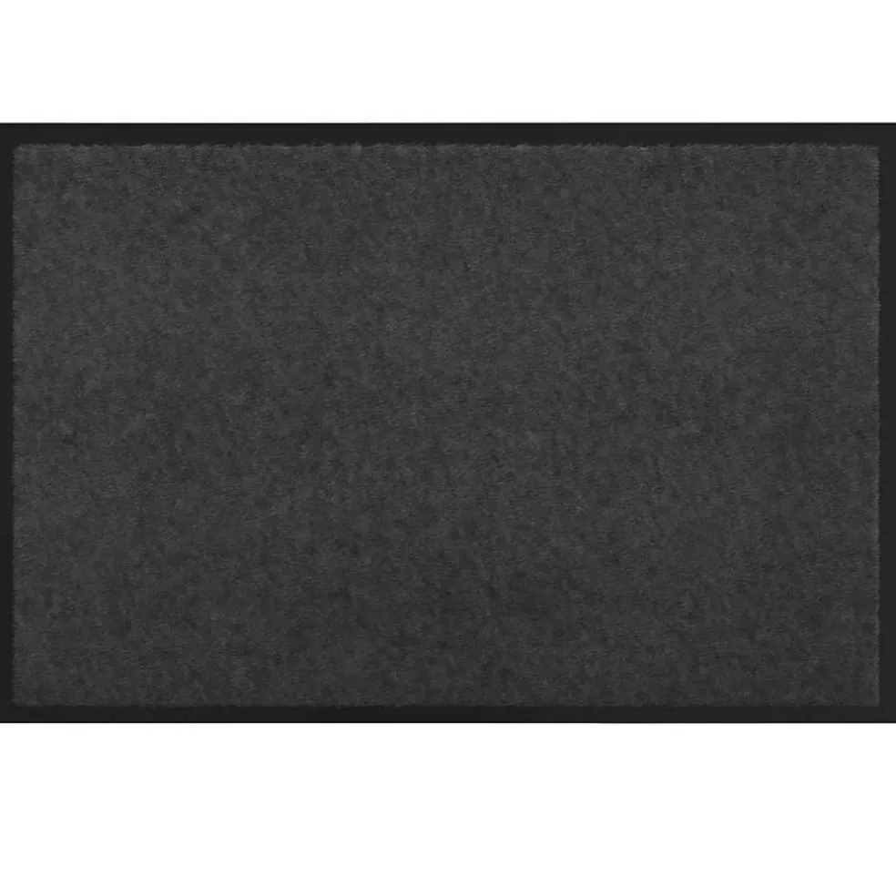 vidaXL Deurmat Antraciet 60 x 40 x 1.2 cm Teddy Stof