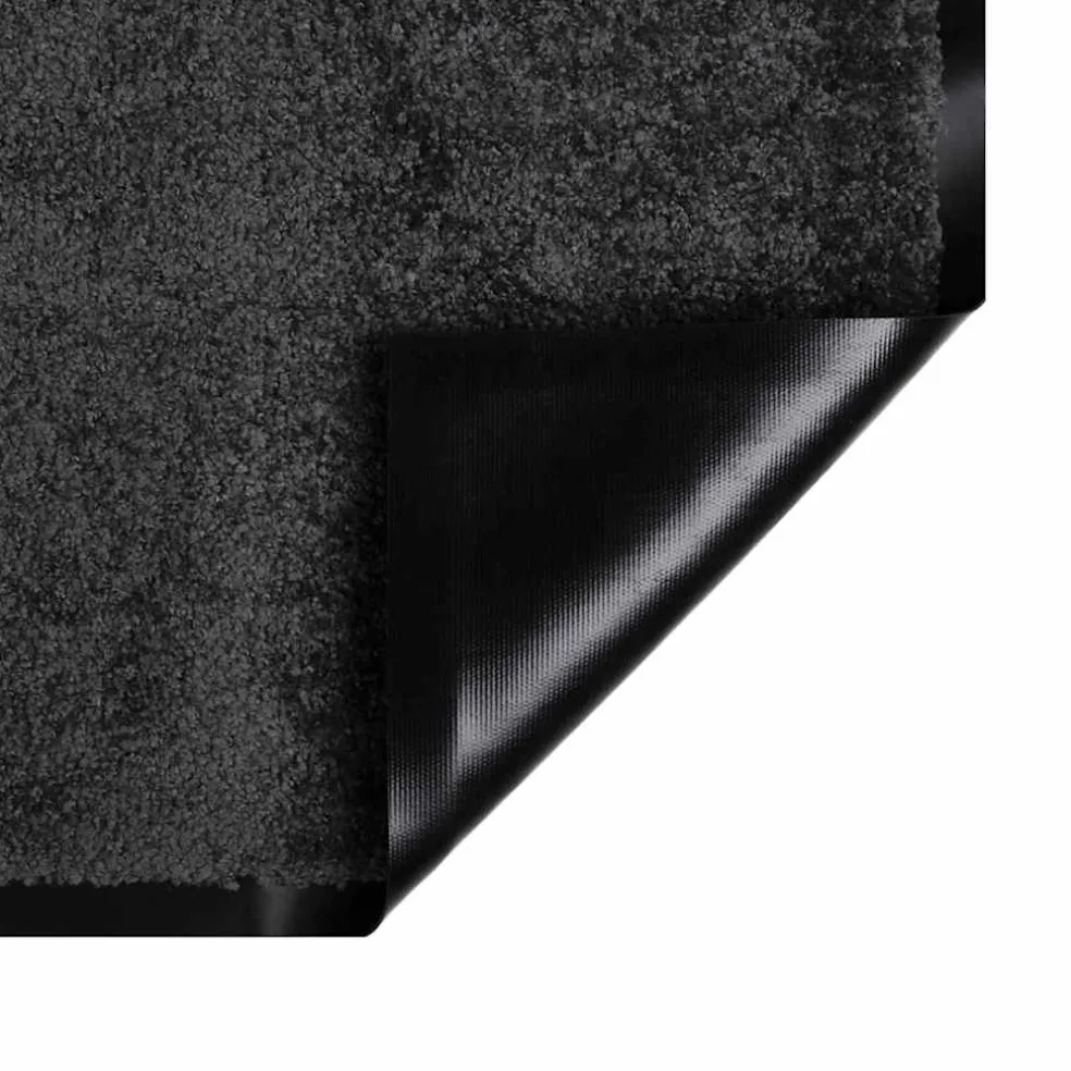 vidaXL Deurmat Antraciet 60 x 40 x 1.2 cm Teddy Stof