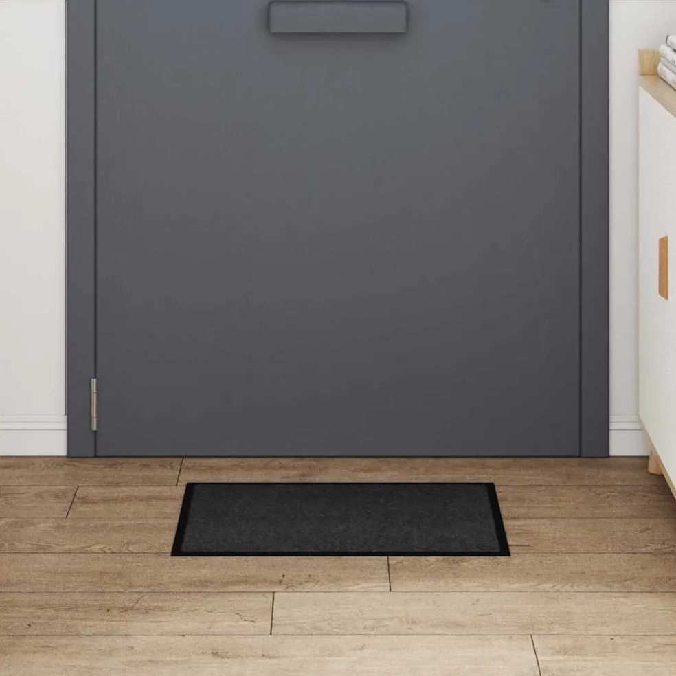 vidaXL Deurmat Antraciet 60 x 40 x 1.2 cm Teddy Stof