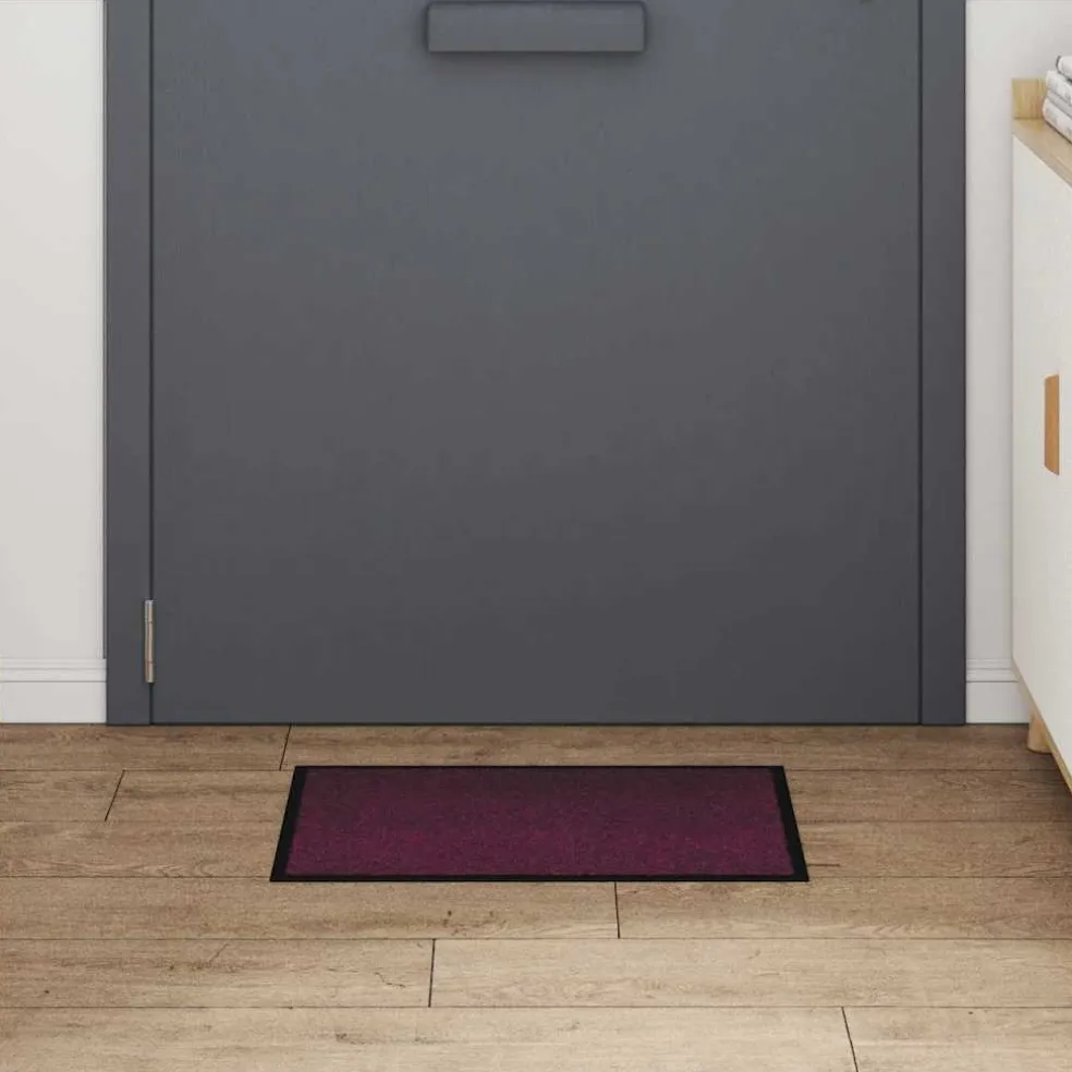 vidaXL Deurmat Bordeauxrood 60 x 40 x 1.2 cm Teddy Stof