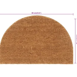 vidaXL Deurmat halfrond 40x60 cm getufte kokosvezel naturel