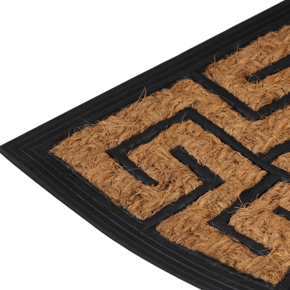 vidaXL Deurmat halfrond 45x75 cm rubber en kokosvezel