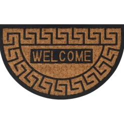 vidaXL Deurmat halfrond 45x75 cm rubber en kokosvezel