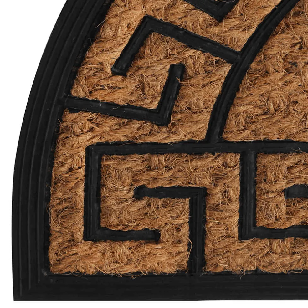 vidaXL Deurmat halfrond 45x75 cm rubber en kokosvezel